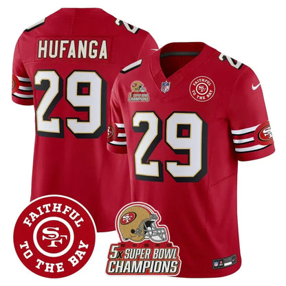 49ers Throwback 5x Champs & Faithful To The Bay Patch Vapor Limited Jersey - Stitched