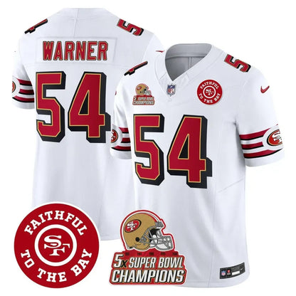 49ers Throwback 5x Champs & Faithful To The Bay Patch Vapor Limited Jersey - Stitched