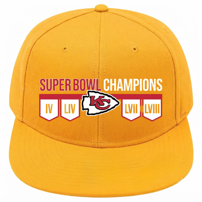 KC 4x Super Bowl Champions Snapback Cap - Printed