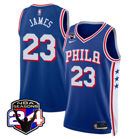PHIL 76ers #23 King 24 NBA Seasons Patch Jersey - Stitched-NQD