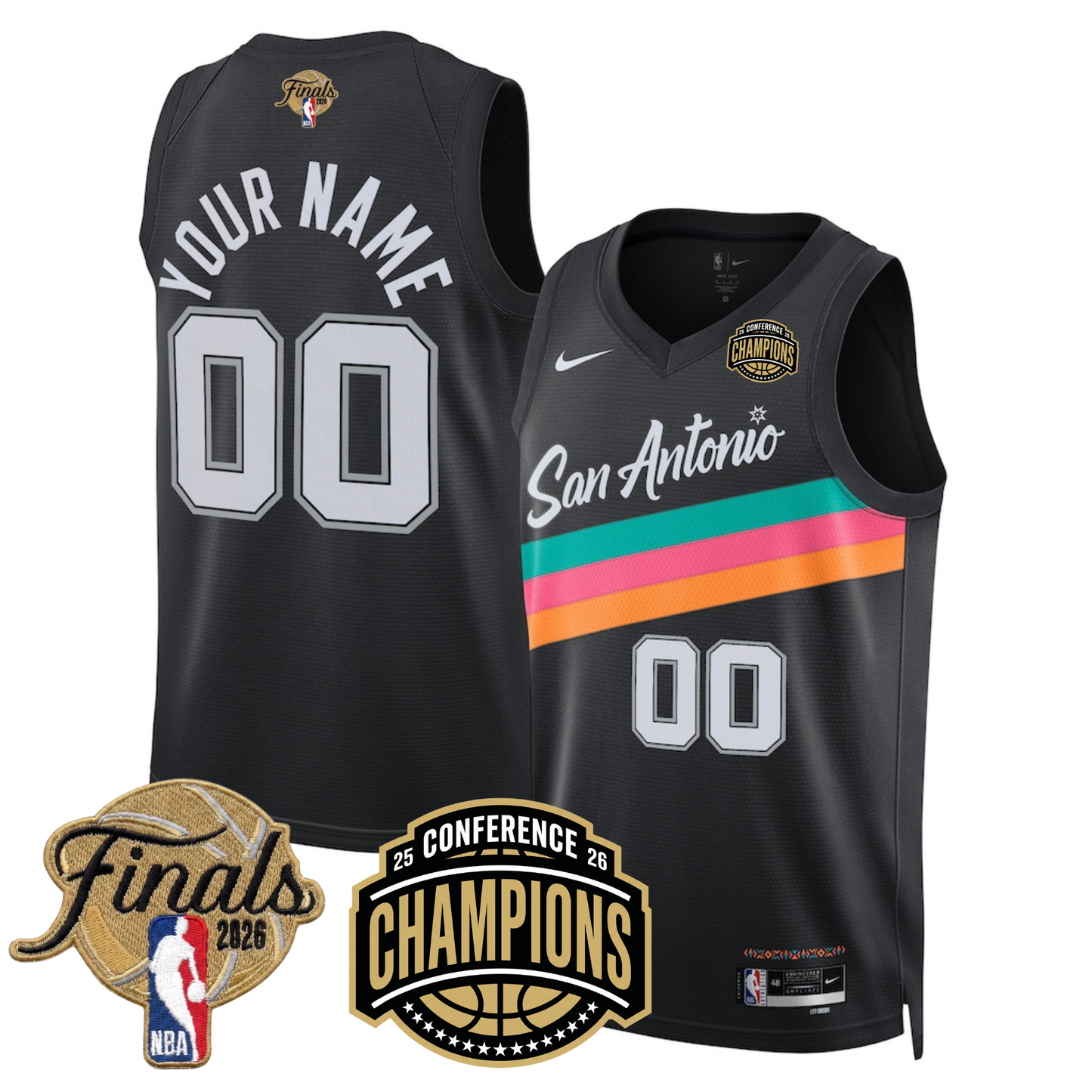 San Antonio Spurs 2026 NBA Western Conference Champions Vapor Jersey - Stitched