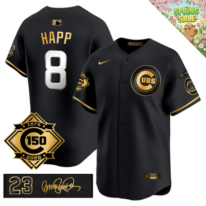 CHC 150th Anniversary & 'Ryne Sandberg Tribute' Patch Vapor Premier Limited Gold Jersey - All Stitched