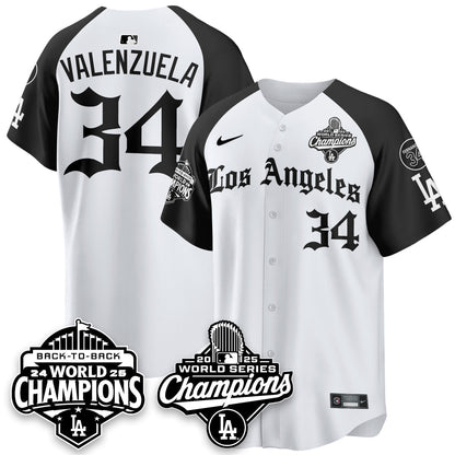 LAD 2025 World Series Champions Vapor Premier Limited Jersey - LA Gothic Edition - Stitched N2
