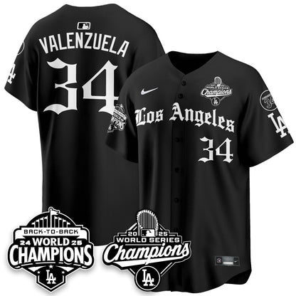 LAD 2025 World Series Champions Vapor Premier Limited Jersey - LA Gothic Edition - Stitched N2
