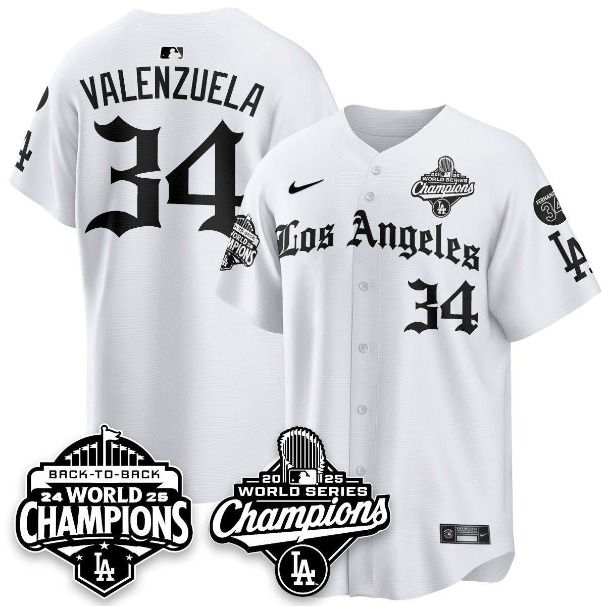 LAD 2025 World Series Champions Vapor Premier Limited Jersey - LA Gothic Edition - Stitched N2