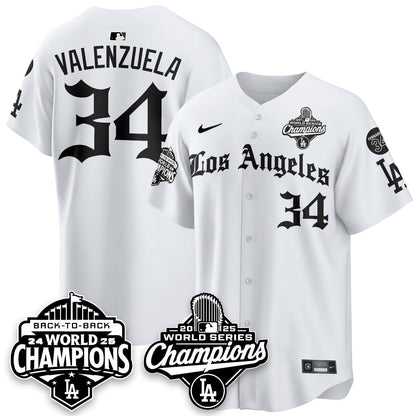 LAD 2025 World Series Champions Vapor Premier Limited Jersey - LA Gothic Edition - Stitched N2