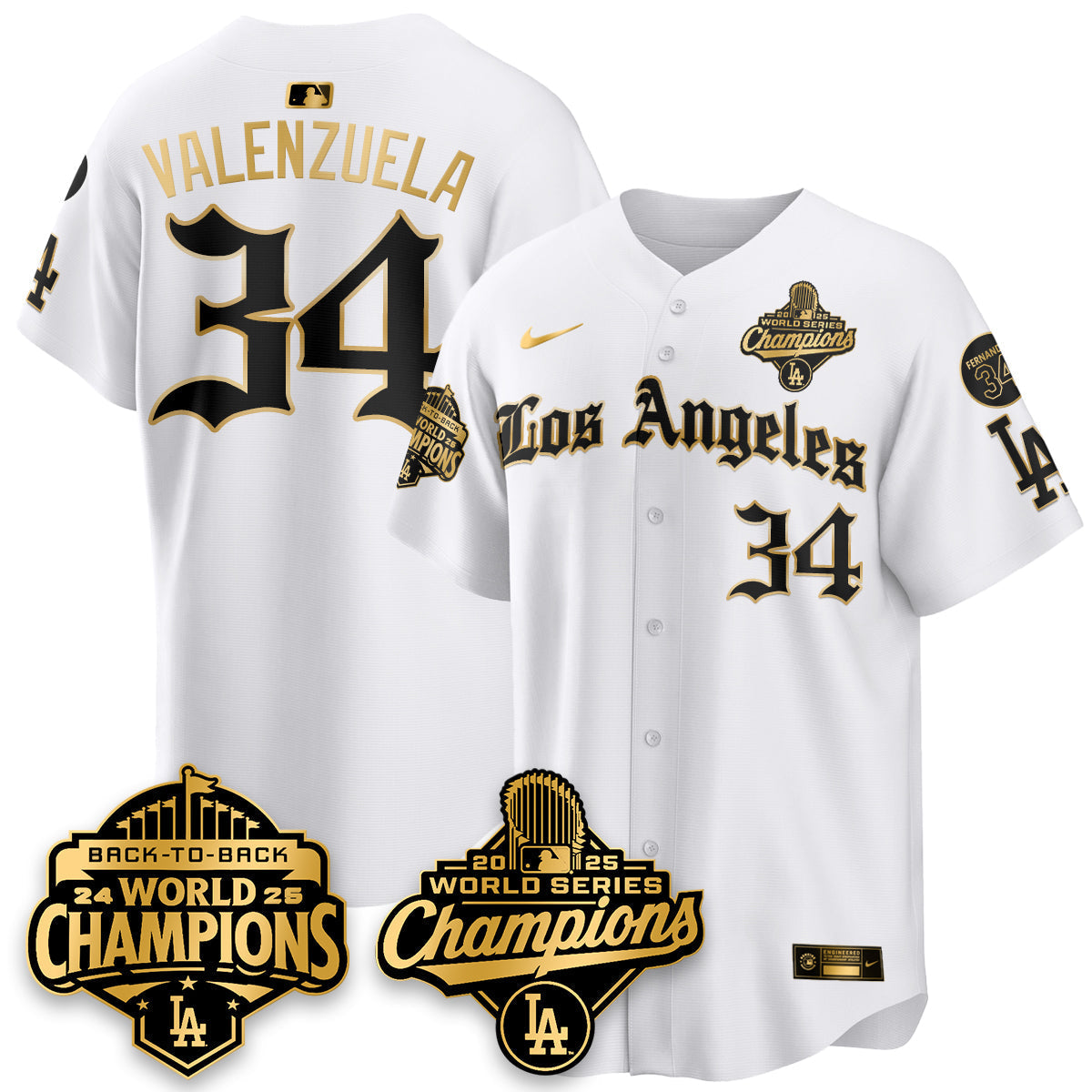 LAD 2025 World Series Champions Vapor Premier Limited Jersey - LA Gothic Edition - Stitched N2