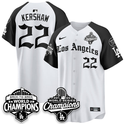 LAD 2025 World Series Champions Vapor Premier Limited Jersey - LA Gothic Edition - Stitched N2