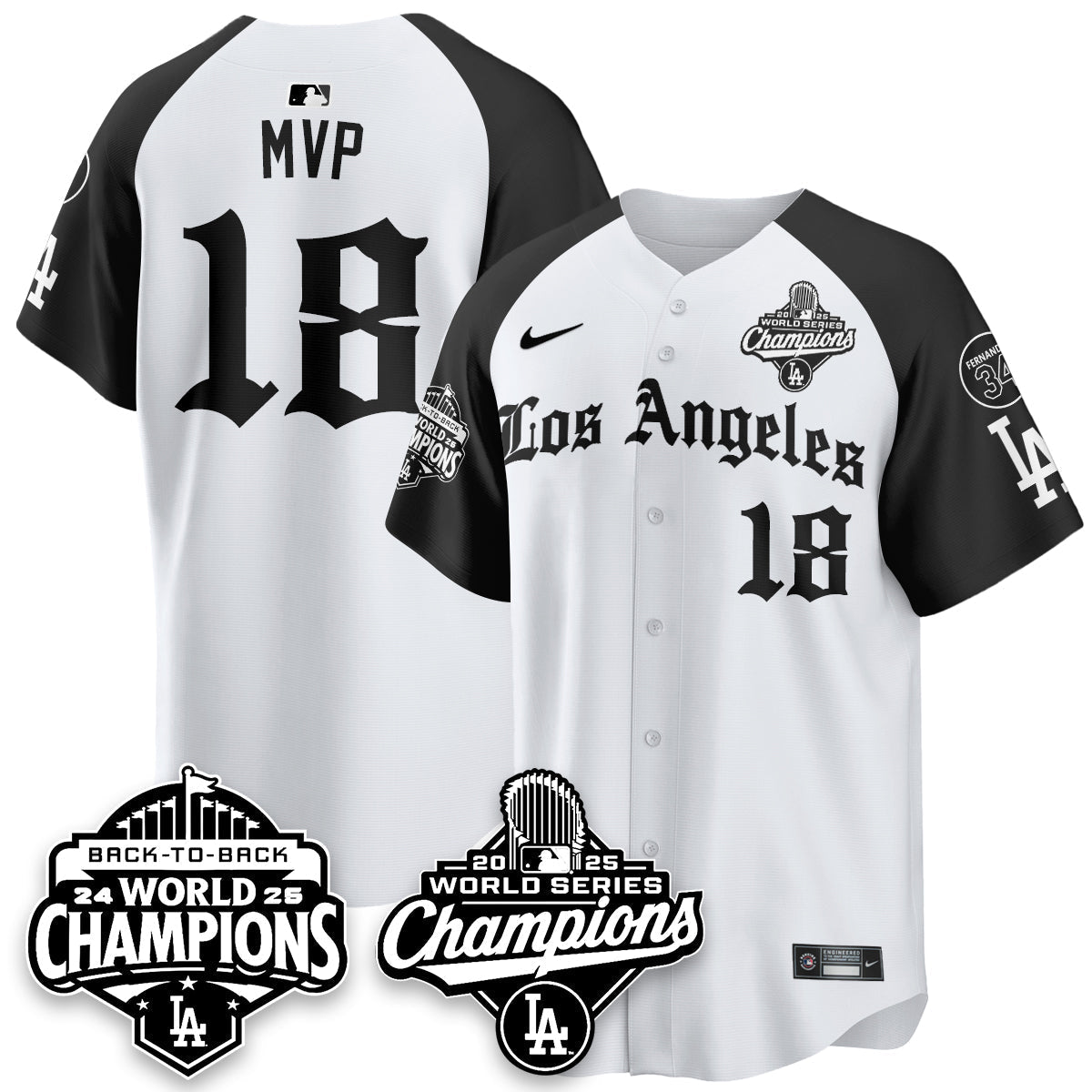 LAD 2025 World Series Champions Vapor Premier Limited Jersey - LA Gothic Edition - Stitched N2