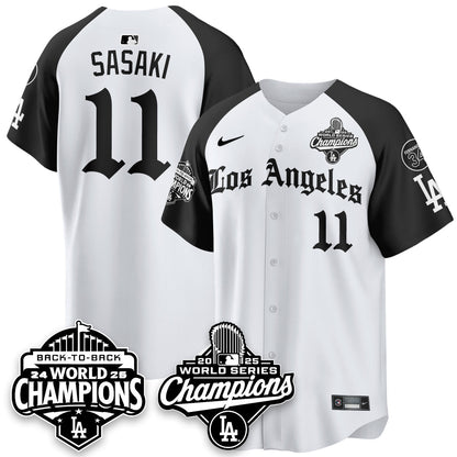LAD 2025 World Series Champions Vapor Premier Limited Jersey - LA Gothic Edition - Stitched N2