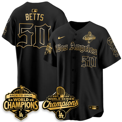 LAD 2025 World Series Champions Vapor Premier Limited Jersey - LA Gothic Edition - Stitched N2