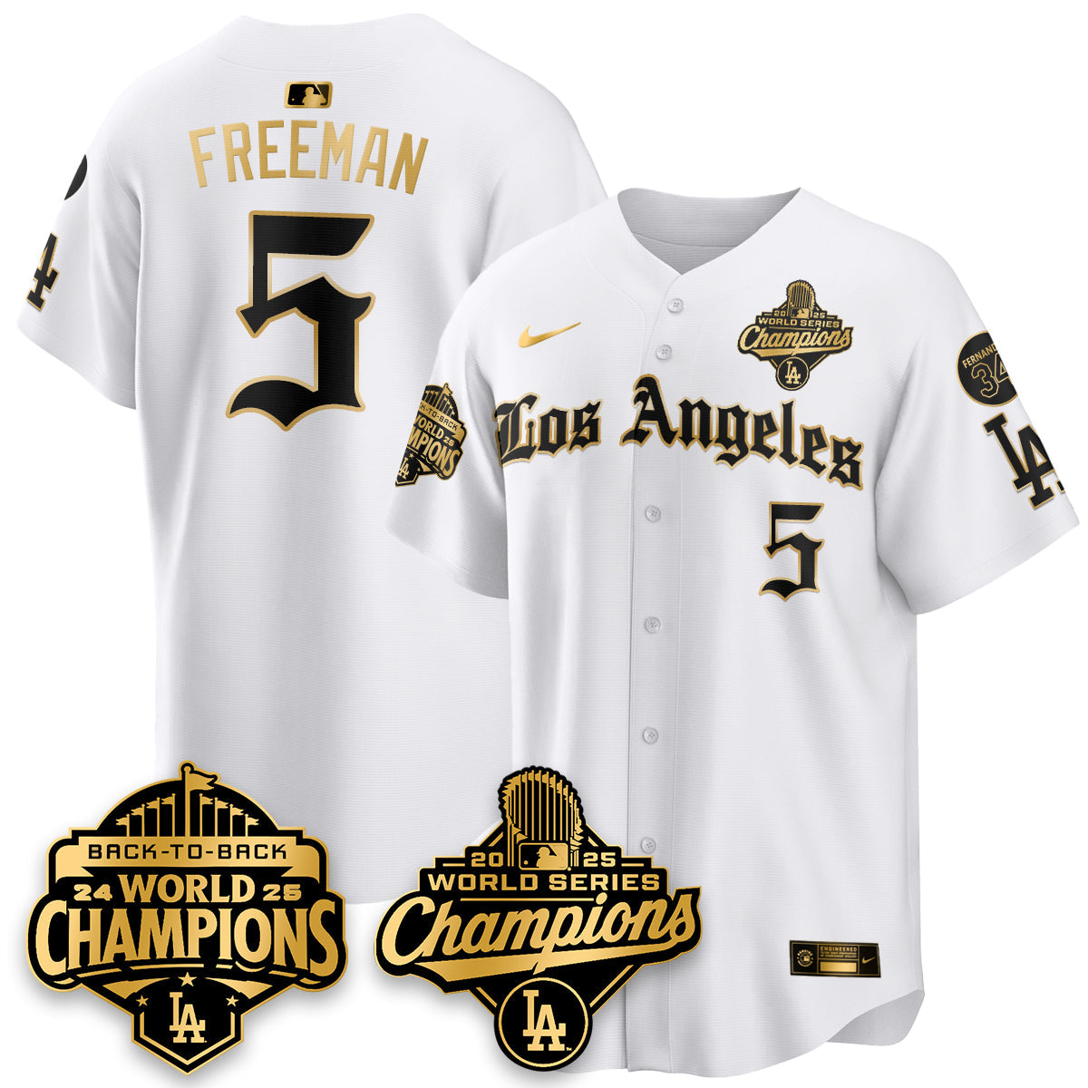 LAD 2025 World Series Champions Vapor Premier Limited Jersey - LA Gothic Edition - Stitched N2