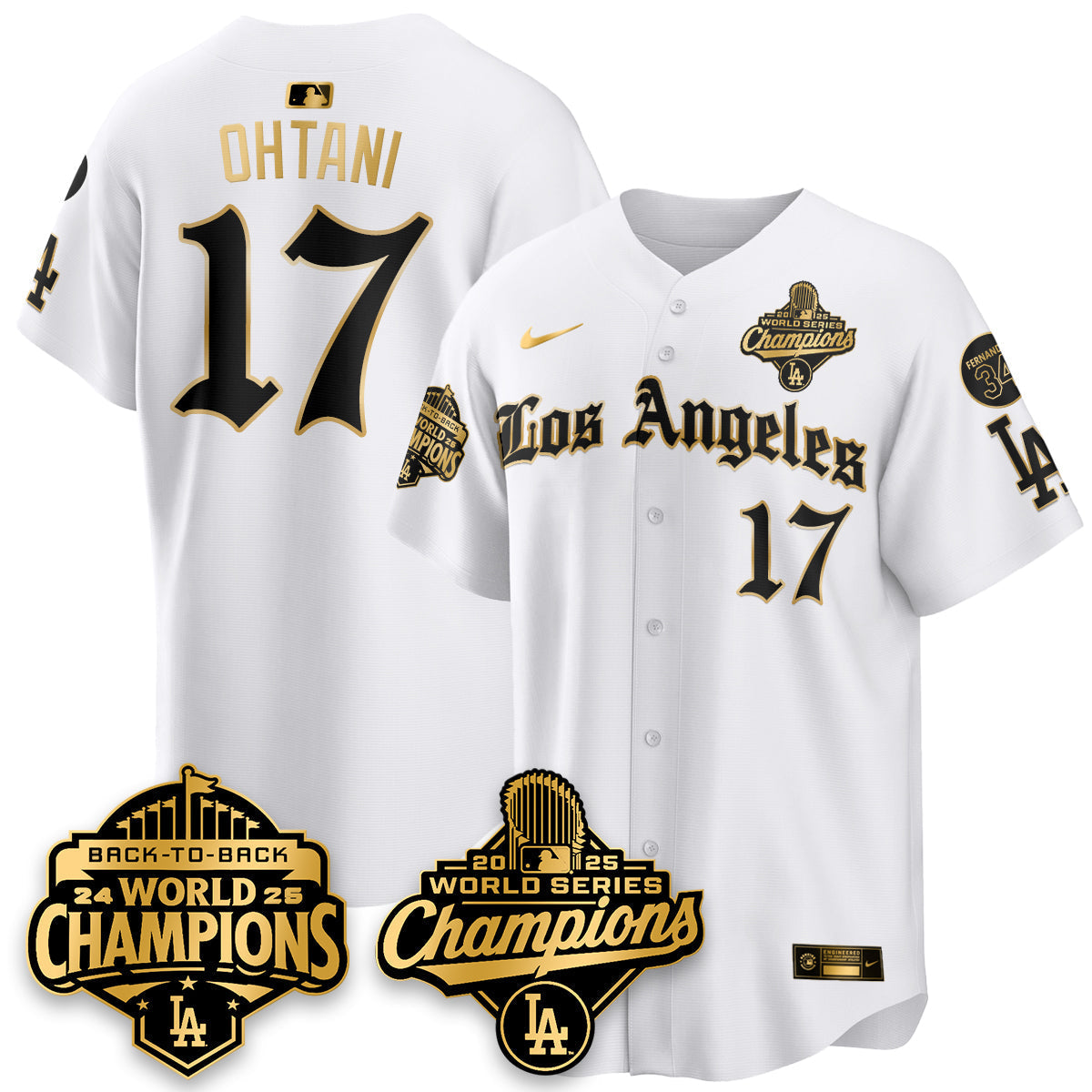 LAD 2025 World Series Champions Vapor Premier Limited Jersey - LA Gothic Edition - Stitched N2