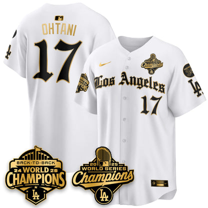 LAD 2025 World Series Champions Vapor Premier Limited Jersey - LA Gothic Edition - Stitched N2