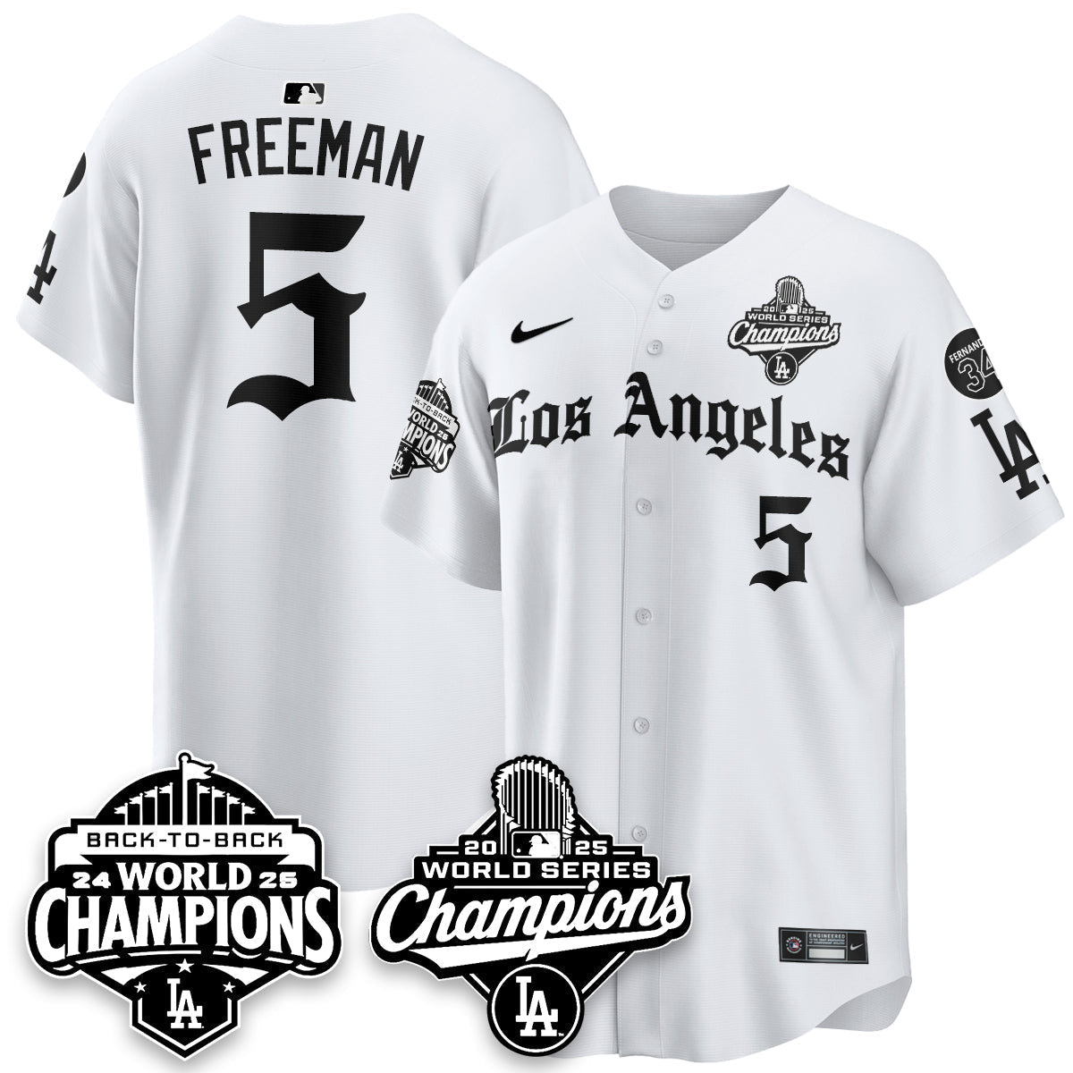 LAD 2025 World Series Champions Vapor Premier Limited Jersey - LA Gothic Edition - Stitched N2