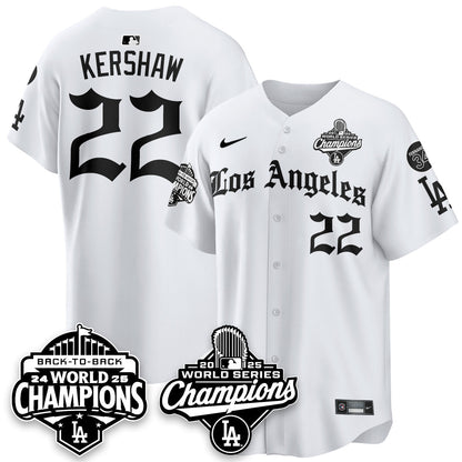 LAD 2025 World Series Champions Vapor Premier Limited Jersey - LA Gothic Edition - Stitched N2