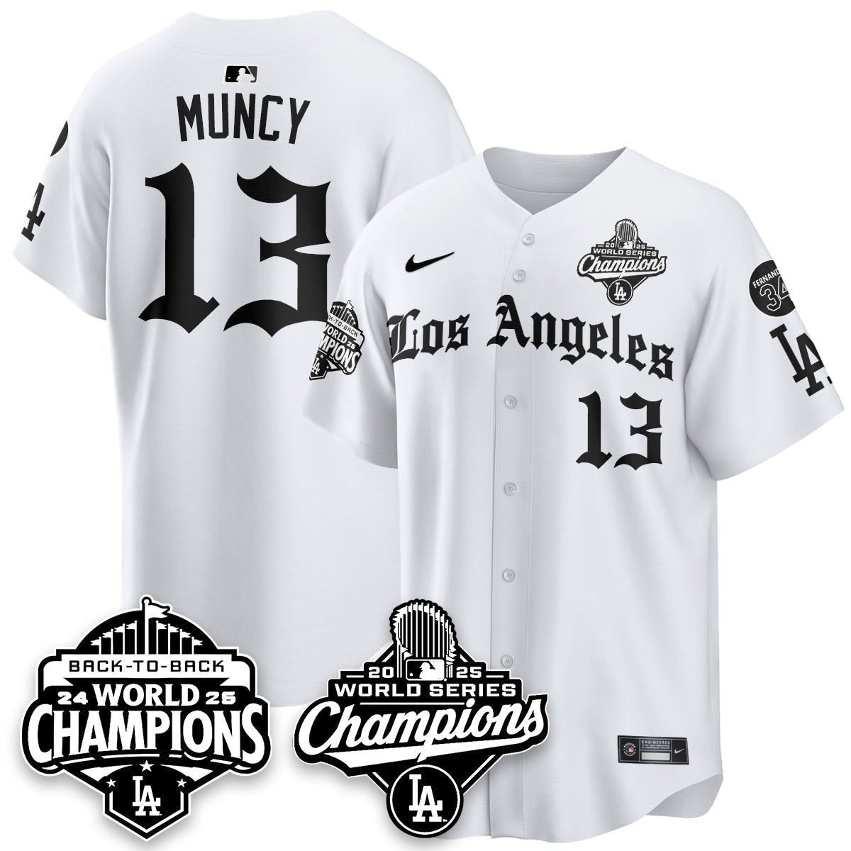 LAD 2025 World Series Champions Vapor Premier Limited Jersey - LA Gothic Edition - Stitched N2