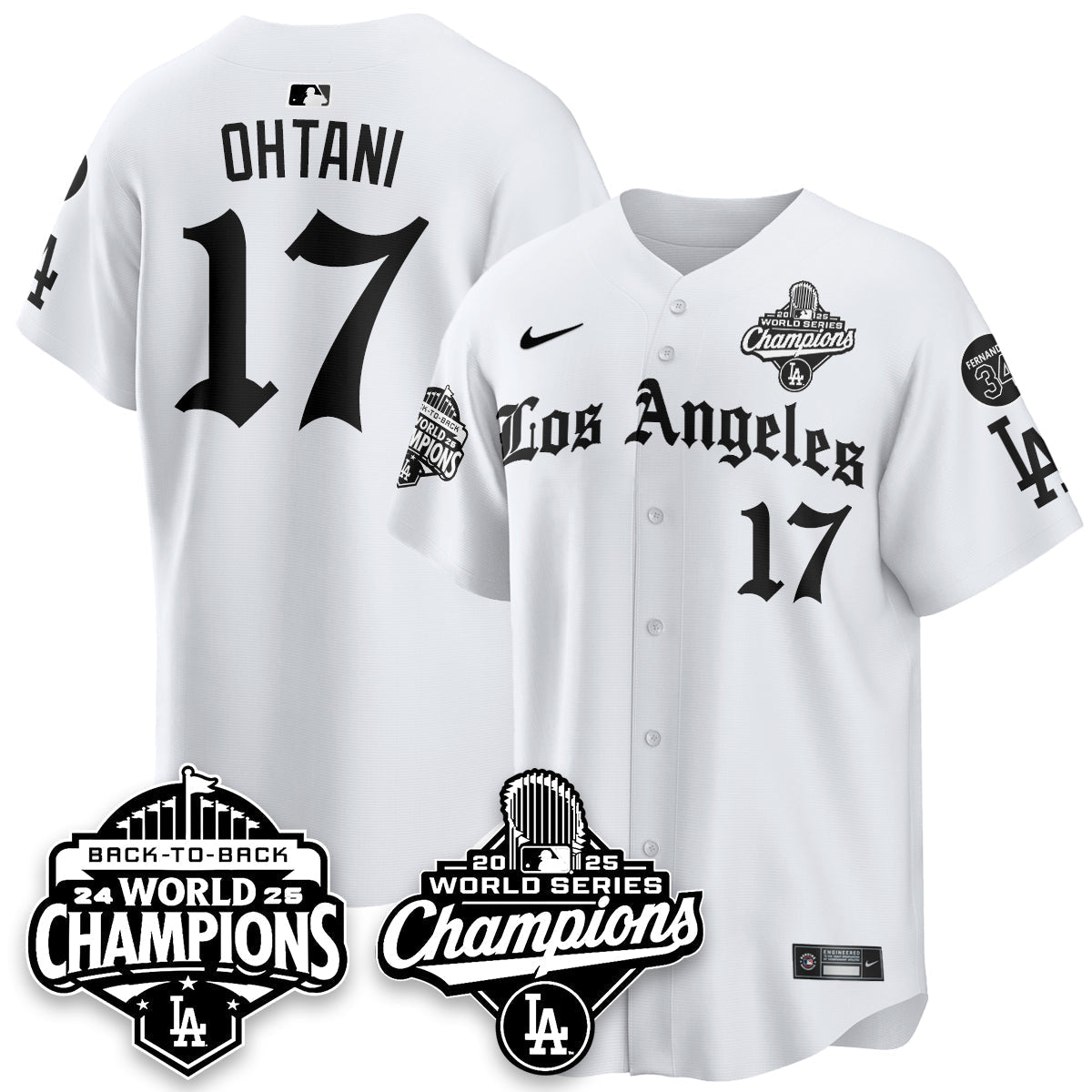 LAD 2025 World Series Champions Vapor Premier Limited Jersey - LA Gothic Edition - Stitched N2