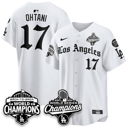 LAD 2025 World Series Champions Vapor Premier Limited Jersey - LA Gothic Edition - Stitched N2
