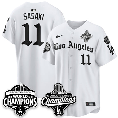 LAD 2025 World Series Champions Vapor Premier Limited Jersey - LA Gothic Edition - Stitched N2
