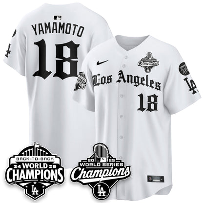 LAD 2025 World Series Champions Vapor Premier Limited Jersey - LA Gothic Edition - Stitched N2