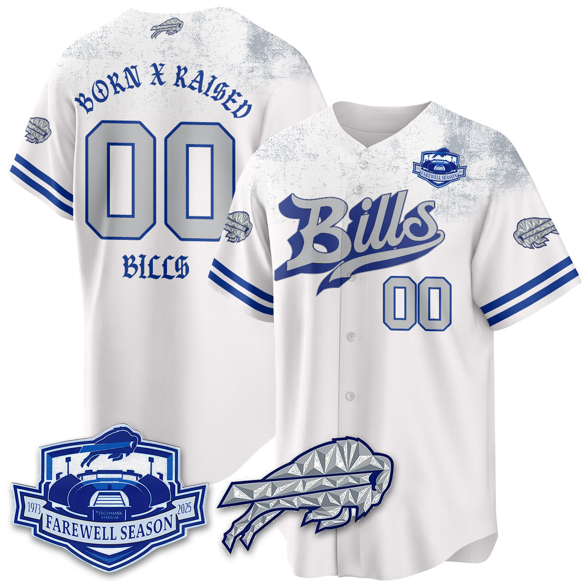 BUF Born x Raised Baseball Jersey - Stitched