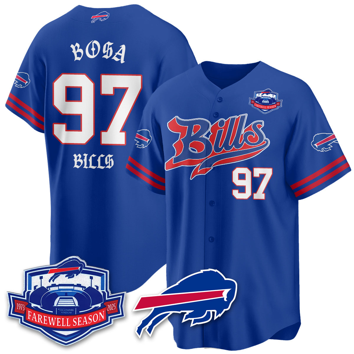 BUF Born x Raised Baseball Jersey - Stitched