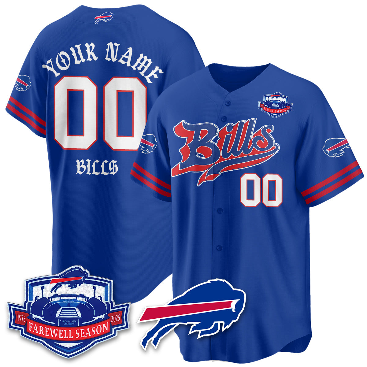 BUF Born x Raised Baseball Jersey - Stitched