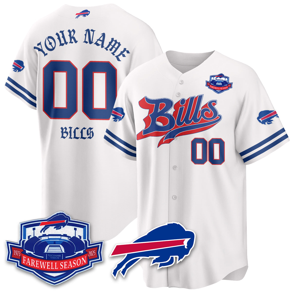 BUF Born x Raised Baseball Jersey - Stitched
