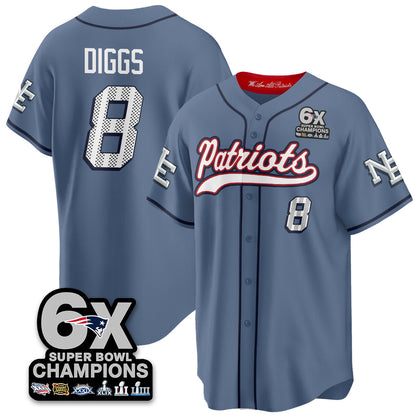 NE 6-Time Champions Patch Vapor Baseball Jersey - Stitched