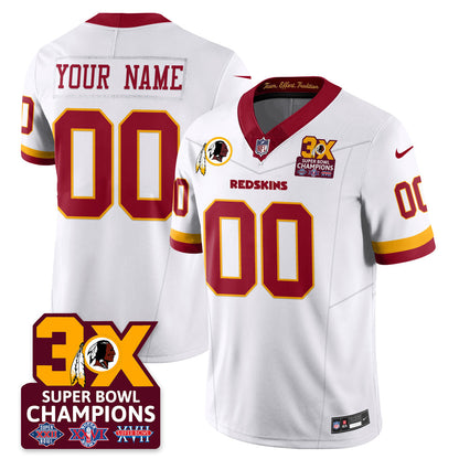 Custom WAS 3-Time Champions Patch Vapor Limited Jersey - Stitched
