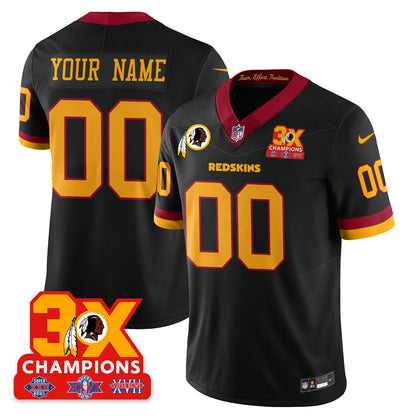 WAS 3-Time Champions Patch Vapor Limited Throwback Jersey - Stitched