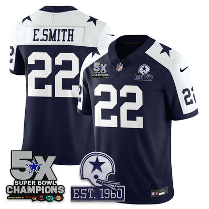 DAL 5-Time Champions Patch Vapor Limited Jersey - Stitched