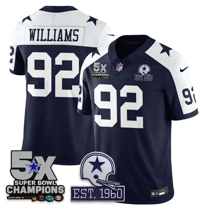 DAL 5-Time Champions Patch Vapor Limited Jersey - Stitched