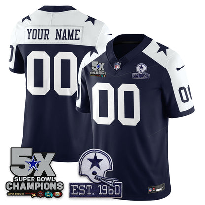 DAL 5-Time Champions Patch Vapor Limited Jersey - Stitched