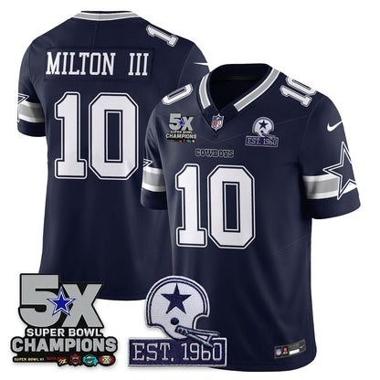 DAL 5-Time Champions Patch Vapor Limited Jersey - Stitched