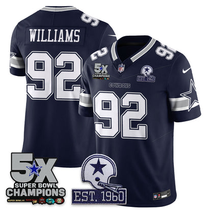 DAL 5-Time Champions Patch Vapor Limited Jersey - Stitched
