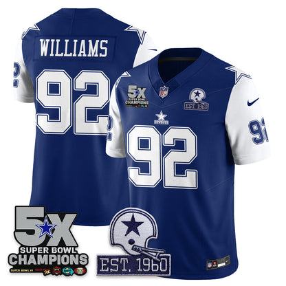 DAL 5-Time Champions Patch Vapor Limited Jersey - Stitched