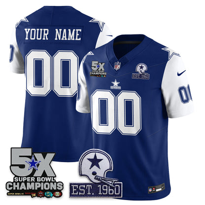 DAL 5-Time Champions Patch Vapor Limited Jersey - Stitched