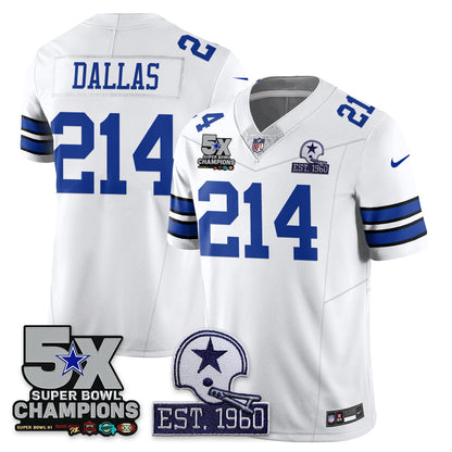 DAL 5-Time Champions Patch Vapor Limited Jersey - Stitched