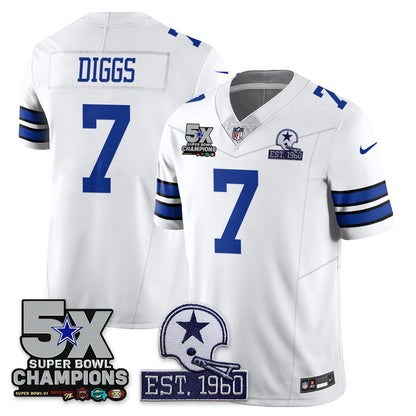 DAL 5-Time Champions Patch Vapor Limited Jersey - Stitched