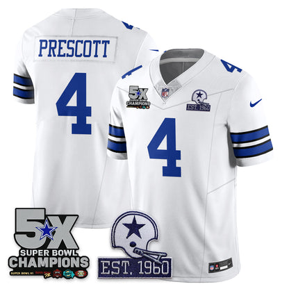 DAL 5-Time Champions Patch Vapor Limited Jersey - Stitched