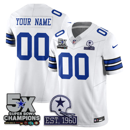 DAL 5-Time Champions Patch Vapor Limited Jersey - Stitched