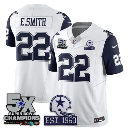 DAL 5-Time Champions Patch Vapor Limited Jersey - Stitched