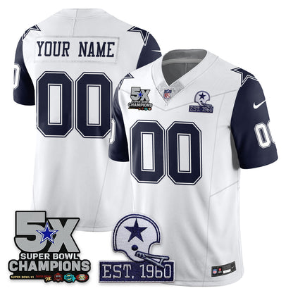 DAL 5-Time Champions Patch Vapor Limited Jersey - Stitched