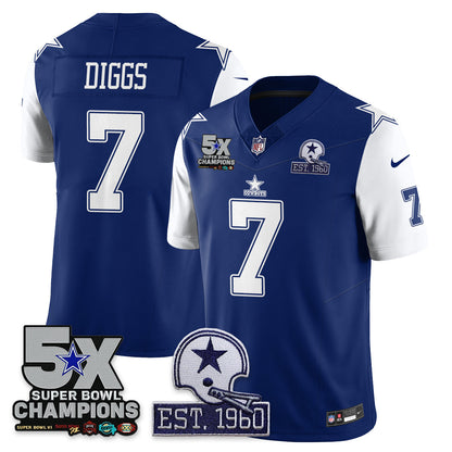 DAL 5-Time Champions Patch Vapor Limited Jersey - Stitched