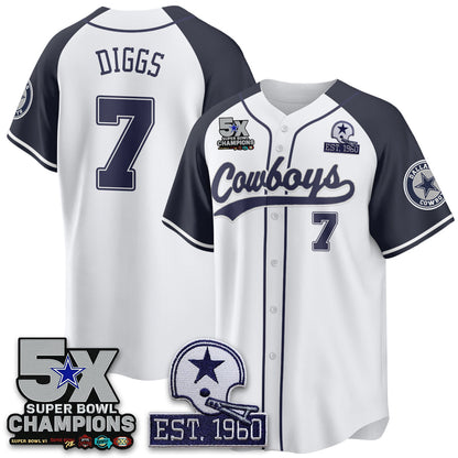 DAL 5-Time Champions Patch Limited Baseball Jersey - Stitched