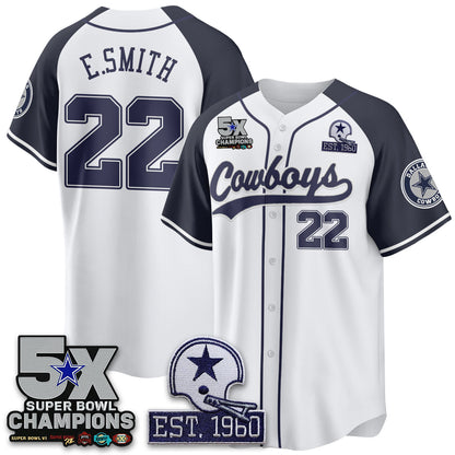 DAL 5-Time Champions Patch Limited Baseball Jersey - Stitched