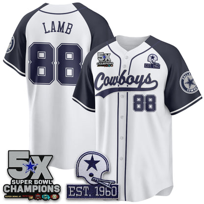 DAL 5-Time Champions Patch Limited Baseball Jersey - Stitched