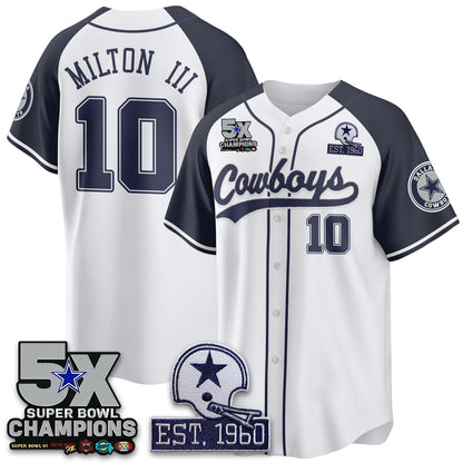 DAL 5-Time Champions Patch Limited Baseball Jersey - Stitched